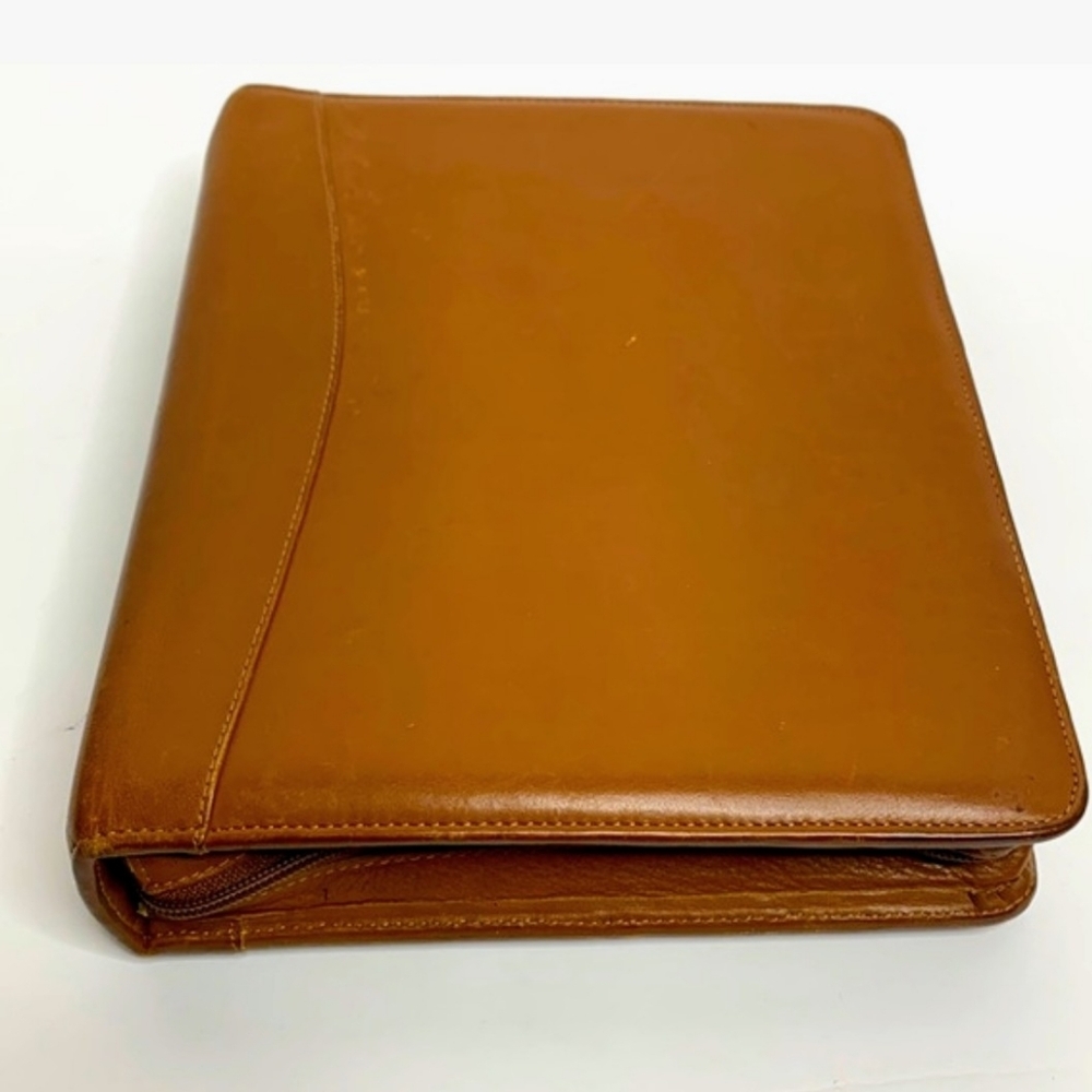 Franklin Quest | Brown Leather Binder | Carry Case Business | Many Compartments